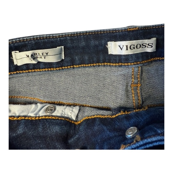Vigoss Shorts Womens 25 Blue Cut Off Cuffed Marley Jean Whiskered - Picture 5 of 11